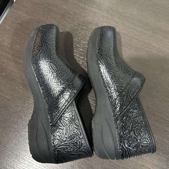 Dansko Black Floral Embossed Clogs - Picture 3 of 5